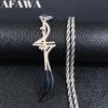 Arabic Sword Saudi Stainless Steel Islamic Muslim Zulfiqar Imam Ali Swords Necklaces for Men Islam Accessories Gift  Jewelry 656