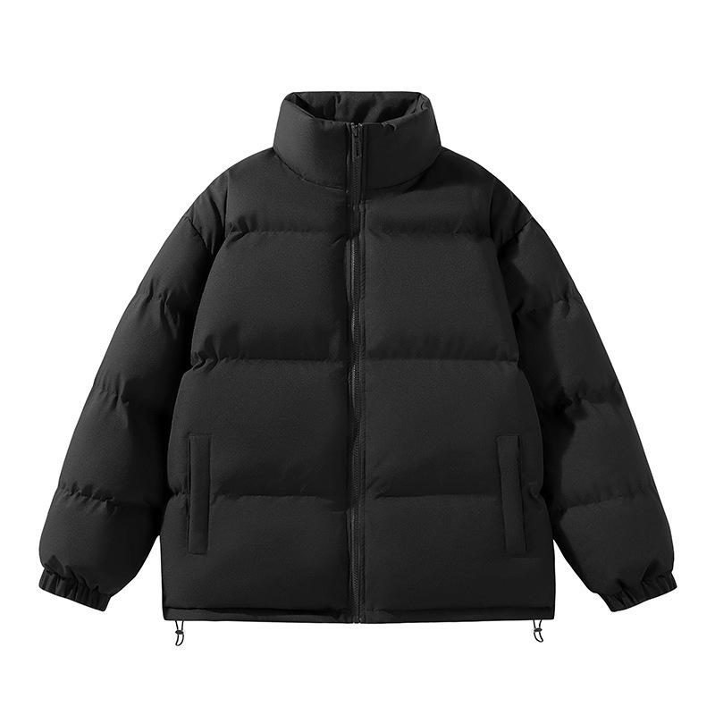 Autumn and winter new cotton-padded jacket men's solid color stand-up collar simple and loose warm cotton-padded jacket men's couple 