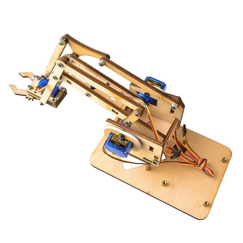 4 Dof Unassembly Acrylic Mechanical Arm Robot Manipulator Claw For Maker Learning Diy Kit