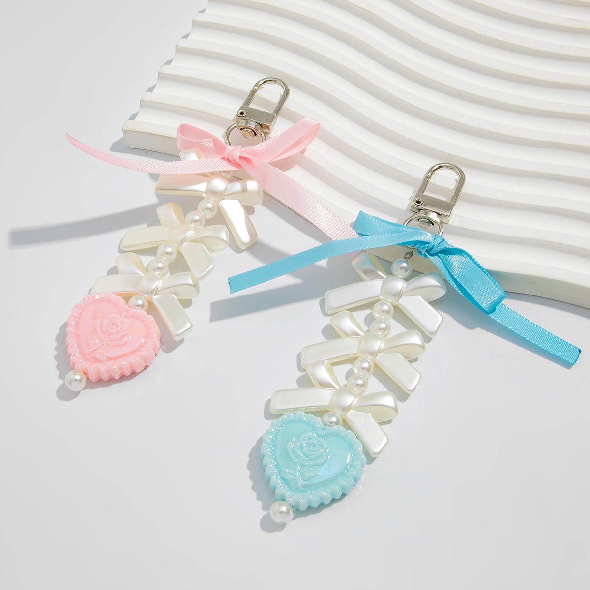 

Милый милый бант клубника звезды брелок Y2K мода девушки искусственный жемчуг металлическая цепочка стеклянные бусины кулон сумка цепи аксессуары