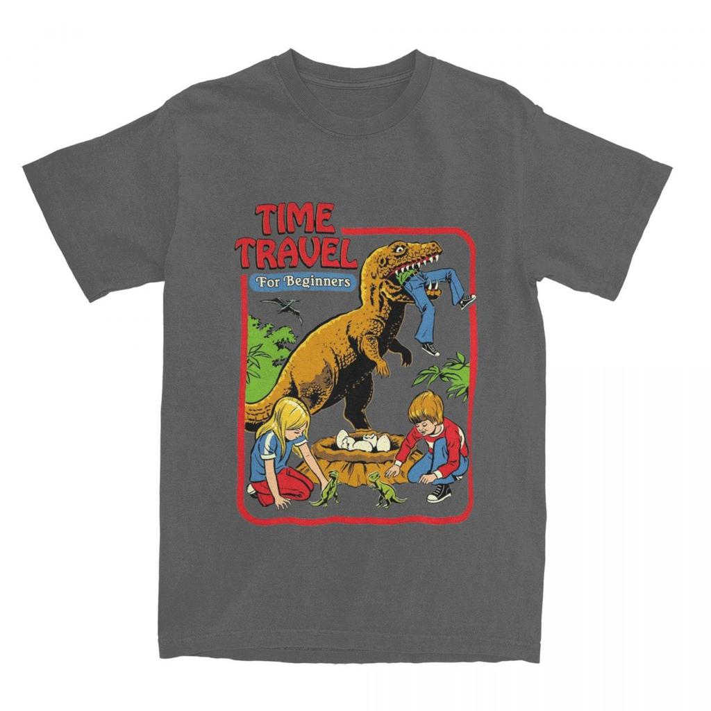 Herren Damen Zeitreise 80er 70er Dinosaurier T-Shirts Merch Schwarzer Humor Reine Baumwolle T-Shirt Kleidung Lustiges T-Shirt Bedruckt