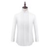 Bridegroom Shirt Top with Bow Ties Solid Color Long Sleeve Lapel Button-up