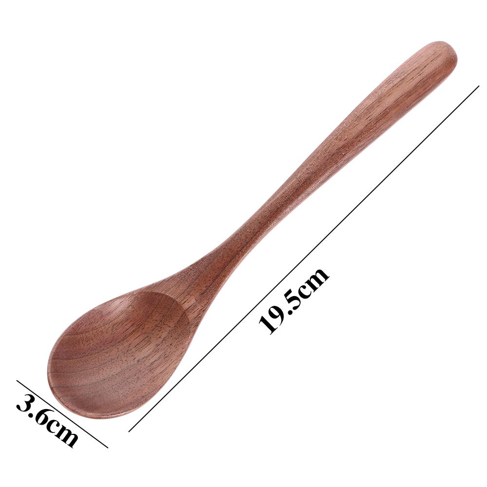Black Walnut Large Coffee Stir Dessert Long Scoop Soup Spoons Kitchen Supplies Tableware Rice Scoop