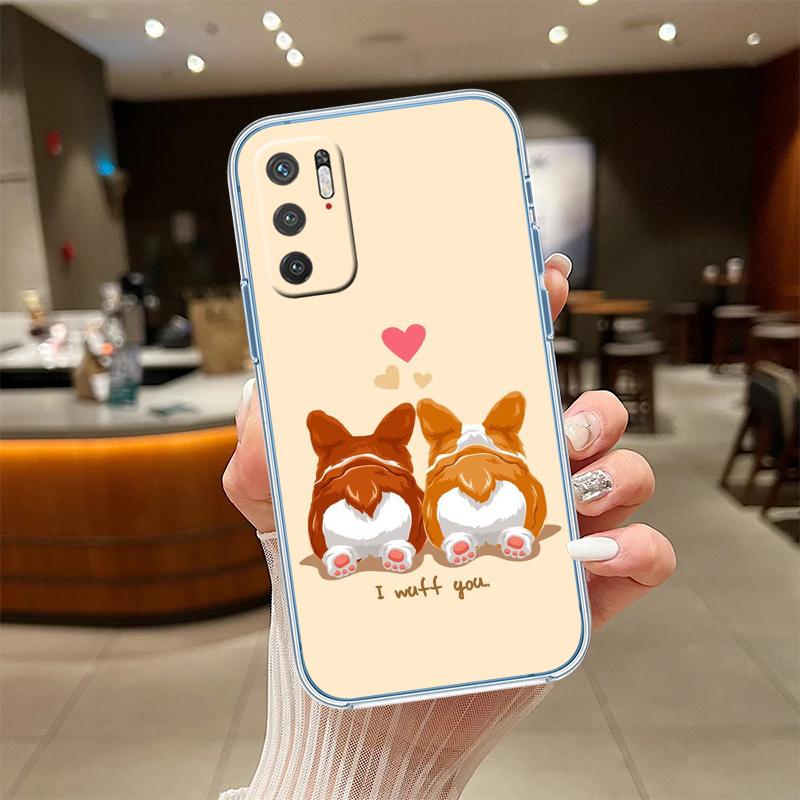 UP23 Cute Corgi dog Transparent Phone Case for Samsung Galaxy A04 A04S A14 A23 A34 A54 M23 M33 M52 M53