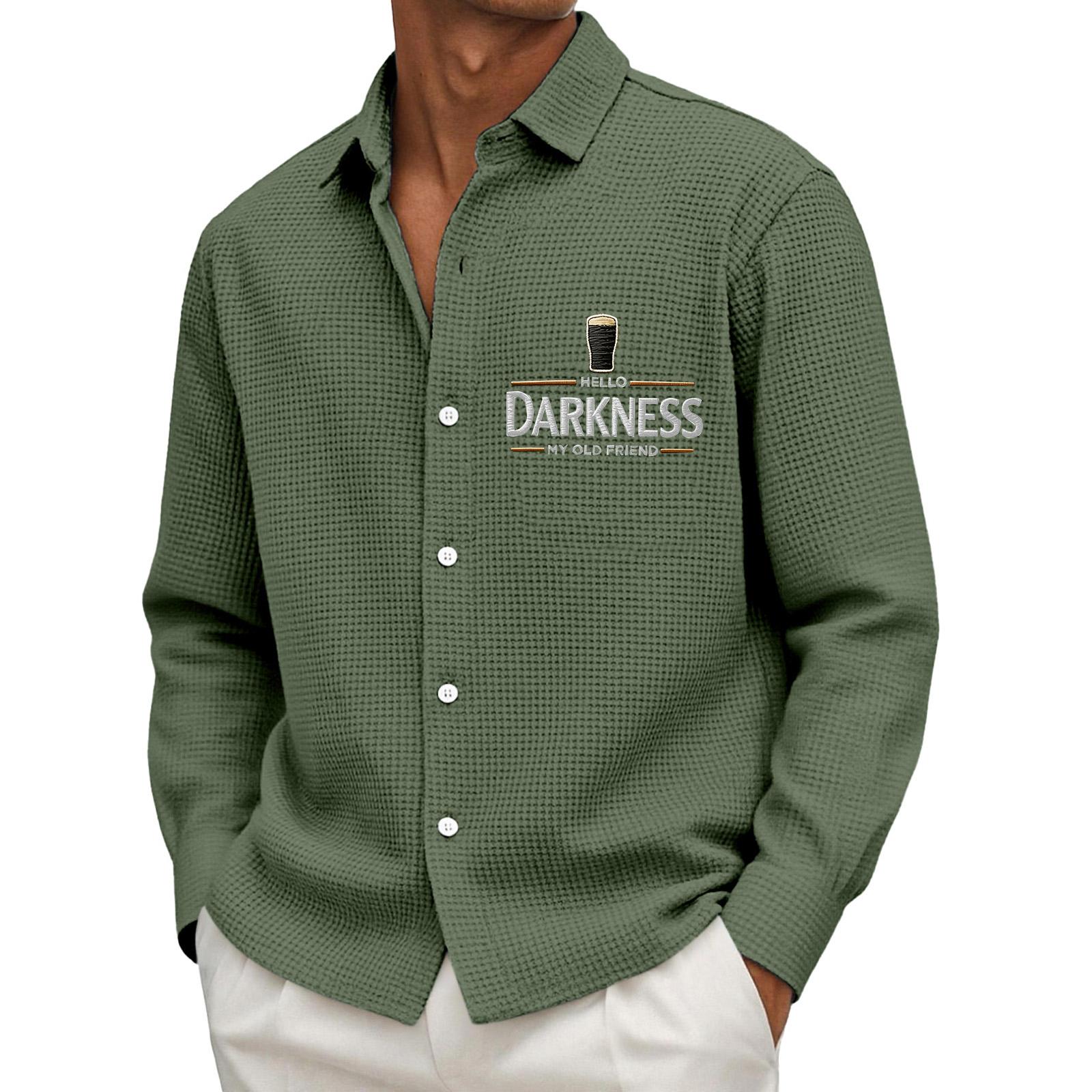 

Мужская рубашка с принтом, свободная, с воротником на пуговицах, с длинным рукавом, мужская повседневная модная рубашка с длинным рукавом L армия зеленый