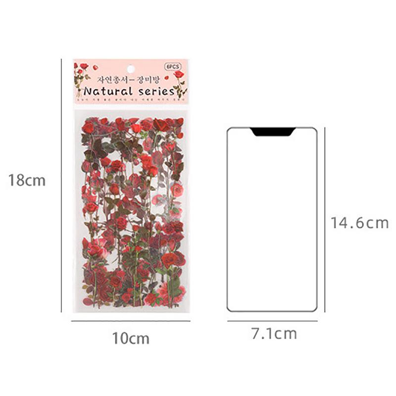 12 Blatt 2 Packungen Transparente PET-Aufkleber Scrapbooking-Materialien DIY Journal Collage Floral Blätter Pflanzen Deko-Aufkleber