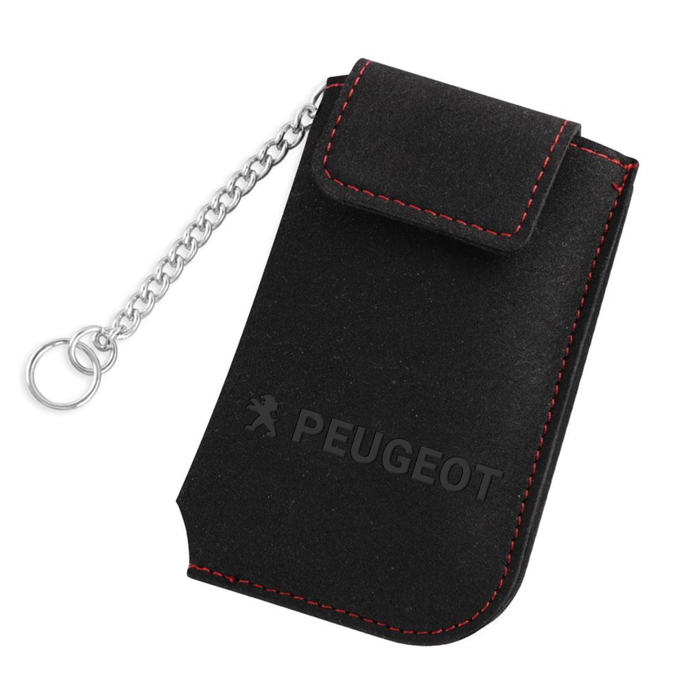 1pc Suede Leather Snap Fastener Style Car Key Fob Shell O Key Case Hub Cap For Peugeot 308 307 206 208 2008 107 306 Accessories