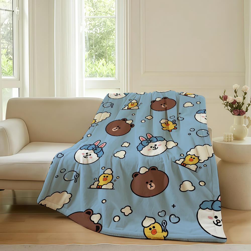 Kreslená roztomilá C Cony B Brown Deka Na Pohovku Kancelář Postel Letadlo Cestování Spánek Čtení Relaxace Kempování Měkká A Teplá