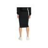 Puma Solid Color Logo Print Drawstring Side Slit Midi Skirt Women Skirts Black 533508-01