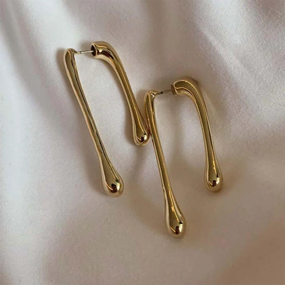 Alloy Long Pendant Earrings Gold/Silver Vintage Geometric Earrings  Women