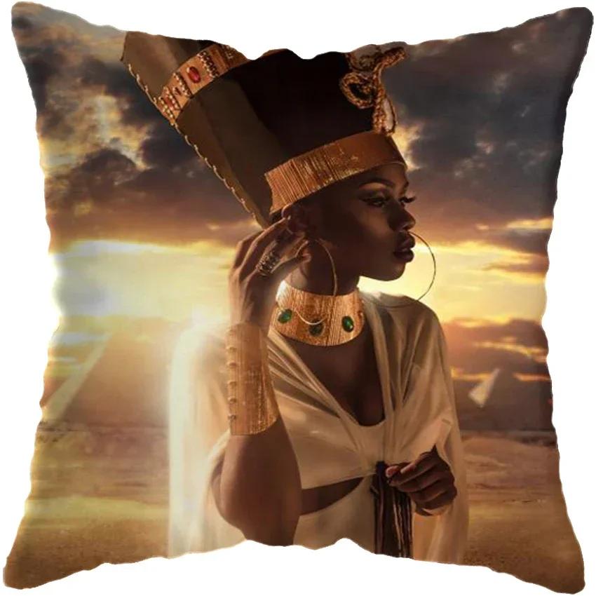 Decor Home Moda Afro Negru Femei Fete Canapea Fete de Perna Dormitor Sufragerie Huse de Perna