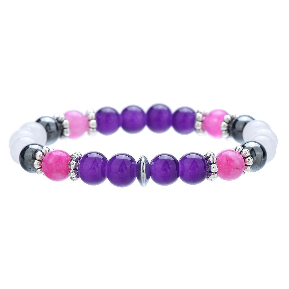 Natural Stone Elastic Bracelet: 8mm Aventurine, Tiger Eye, Amethyst, Garnet Beads
