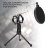 Microphone Anti Spray Mesh Double Layer Black ABS Adjustable Filter with Tripod Holder