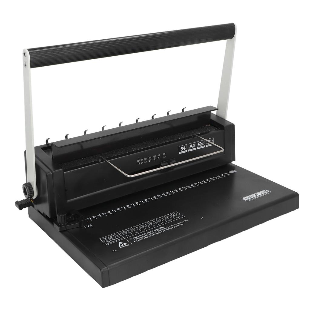 Mașină de legat Liant cu sârmă spiralată 34 găuri pătrate Perforare 12 coli 80 g Legare 120 coli pentru A