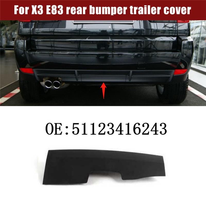 51123416243 Car Bumper Cover Flap Rear Bumper Tow Bar Hole Black Tow Bar Hole Cover Cover Cap ert For BMW X3 E83 2007-2013-A8