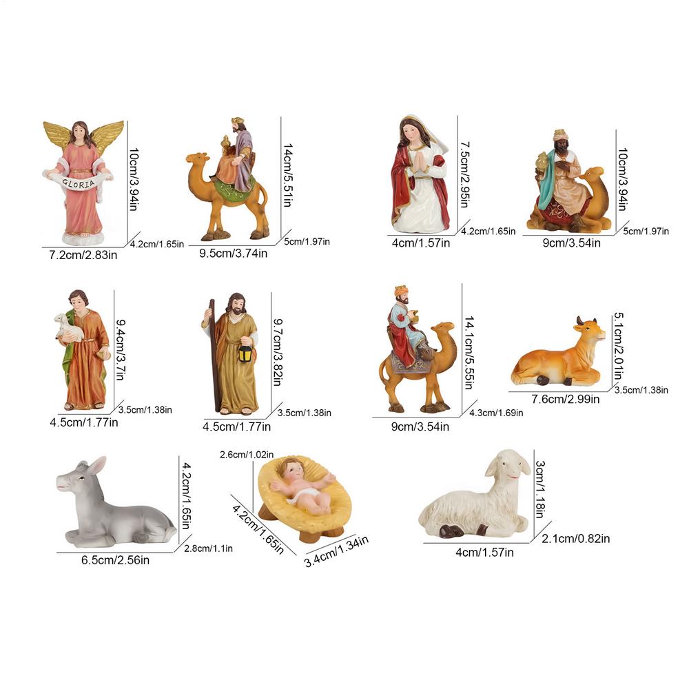 Holy Family Statue Religious Decor Desktop Statue Resin Holy Family Figurine Craft For Christmas Church Groups Fireplace Display