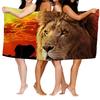 Home bath towels for the body towels bathroom quick drying microfiber beach towel Oil painting style man large sports towel