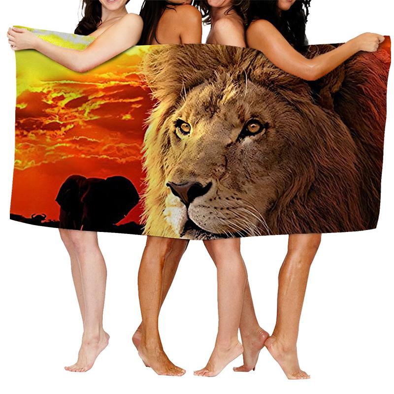 Home bath towels for the body towels bathroom quick drying microfiber beach towel Oil painting style man large sports towel