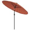 270 Cm Terracotta Brown Garden Sun Umbrella with Aluminum Pole