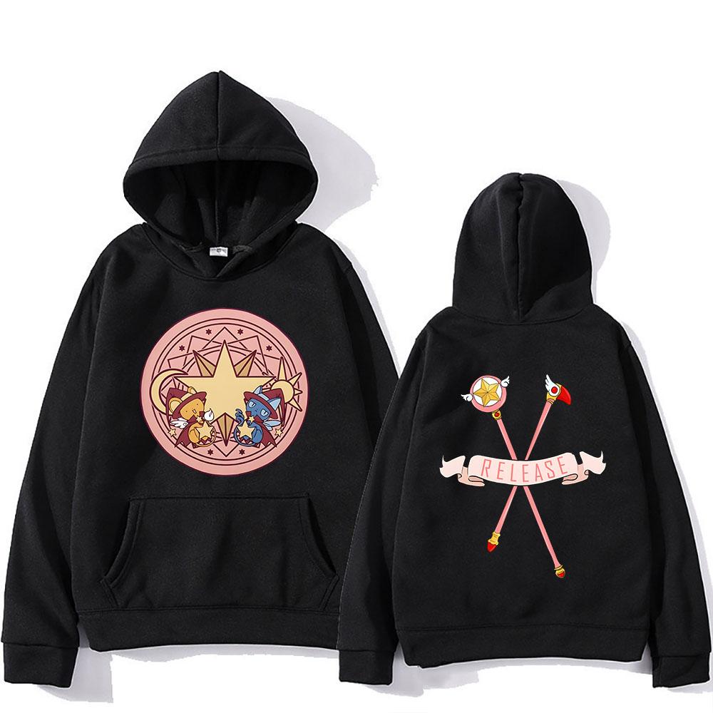 

Cardcaptor Sakura Series Magic Circle Release толстовки с длинными рукавами для женщин/мужчин толстовки с героями мультфильмов зимние повседневные удобные пуловеры с капюшоном XL чёрный
