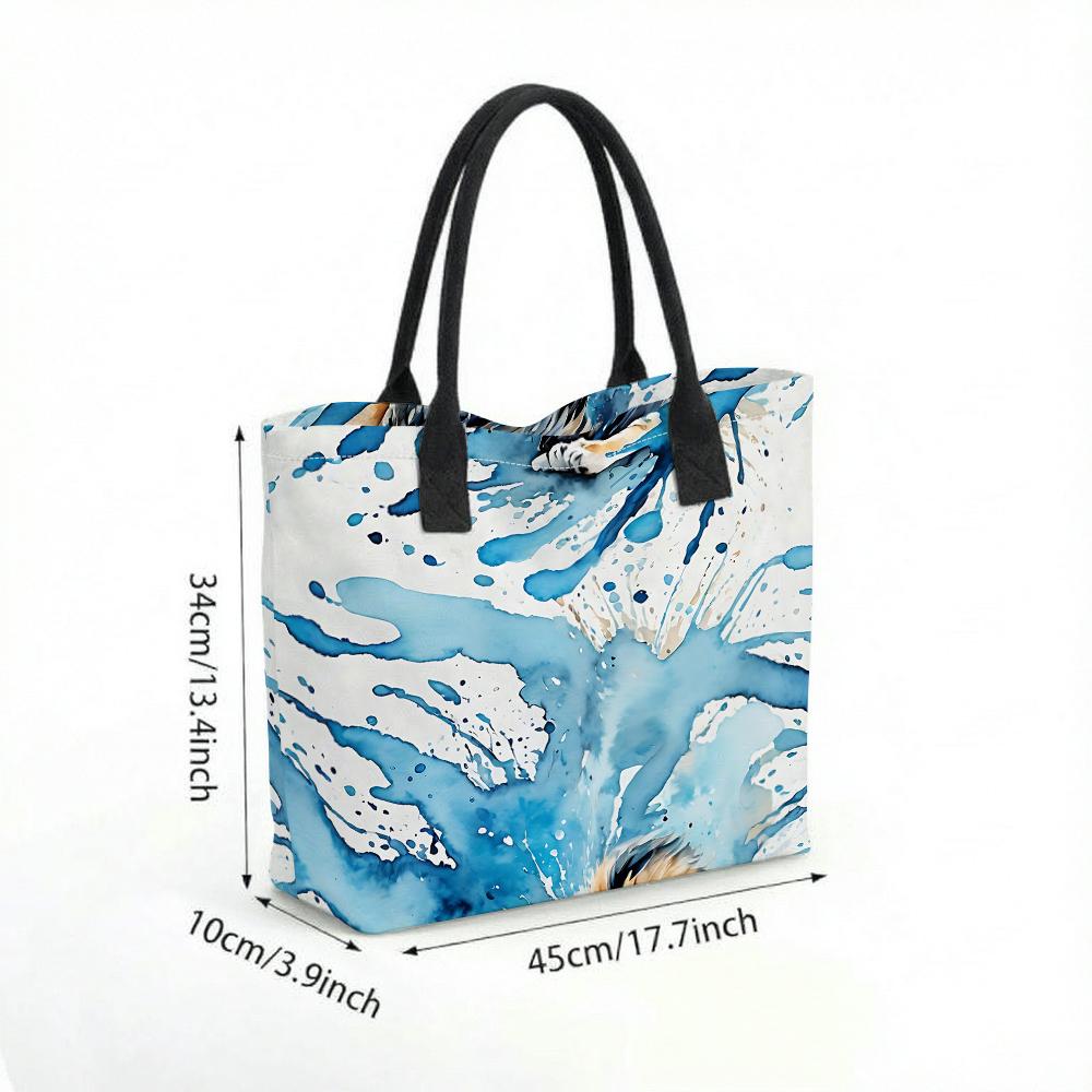  Watercolor Art Large Tote Bag Casual Durable Daily Carry Handbag For Shopping Travel Commute
