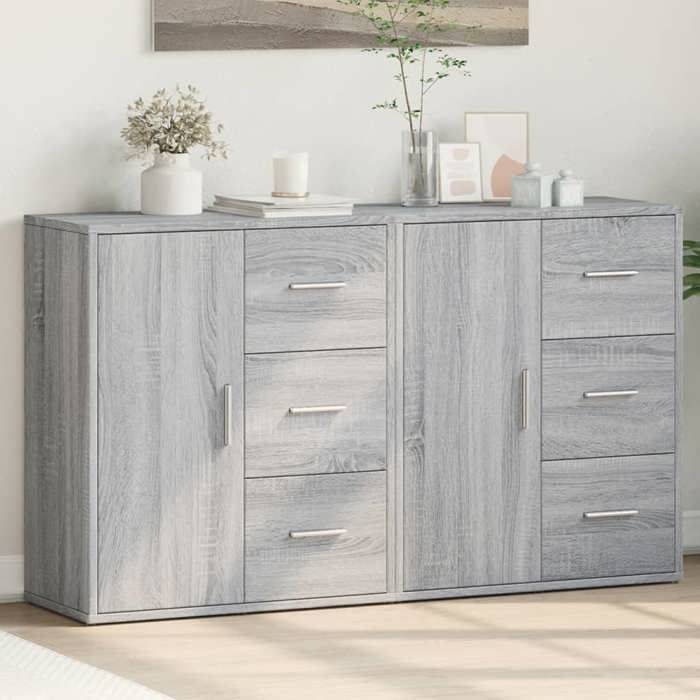VidaXL Buffets 2 Pcs Sonoma Grey 60x31x70 Cm Engineered Wood 3276558