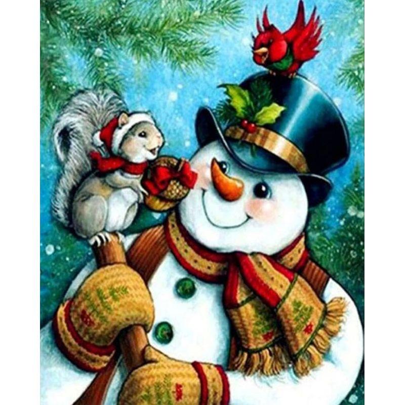 Full Round Drill Diamond Painting 5D Snowman Diamond Embroidery Winter Landscape Cross Stitch Home Decoration