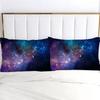 Blau Lila Sternenhimmel 3D Gedrucktes Bettwäscheset Weich Bequem Traumthema Bettbezug für Kinder Teenager Erwachsene Steppdeckenbezug Kissenbezüge