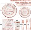 Rose Gold Themed Party Tableware, Paper Plates, Paper Towels, Birthday Products, Disposable Bronzing Paper Towels, Paper Cups.