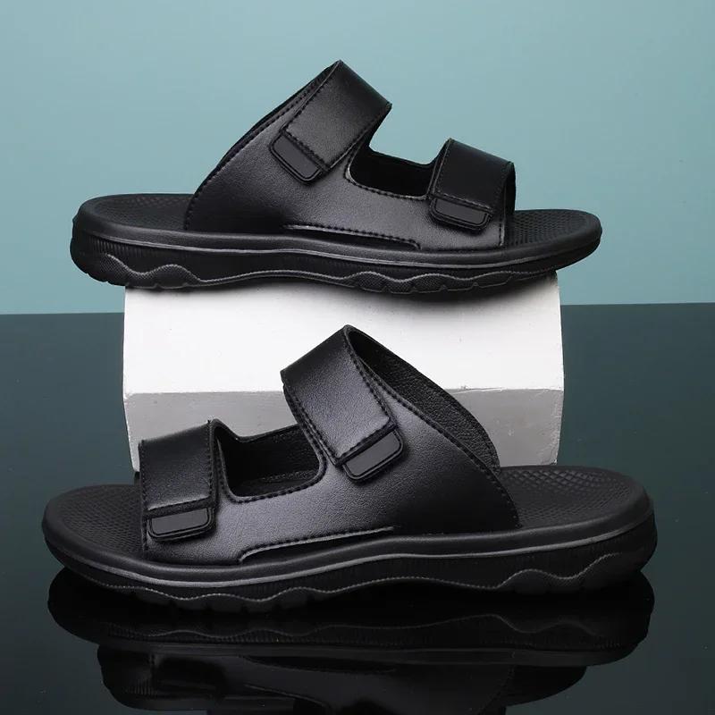 

Летние мужские тапочки удобного большого размера, мужская обувь 38 чёрный