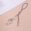 1/2Pcs Y2K Vintage Musical Note Mobile Phone Lanyard Trendy Metal Musical Note Phone Chain Keyring Charm Pendant Gifts