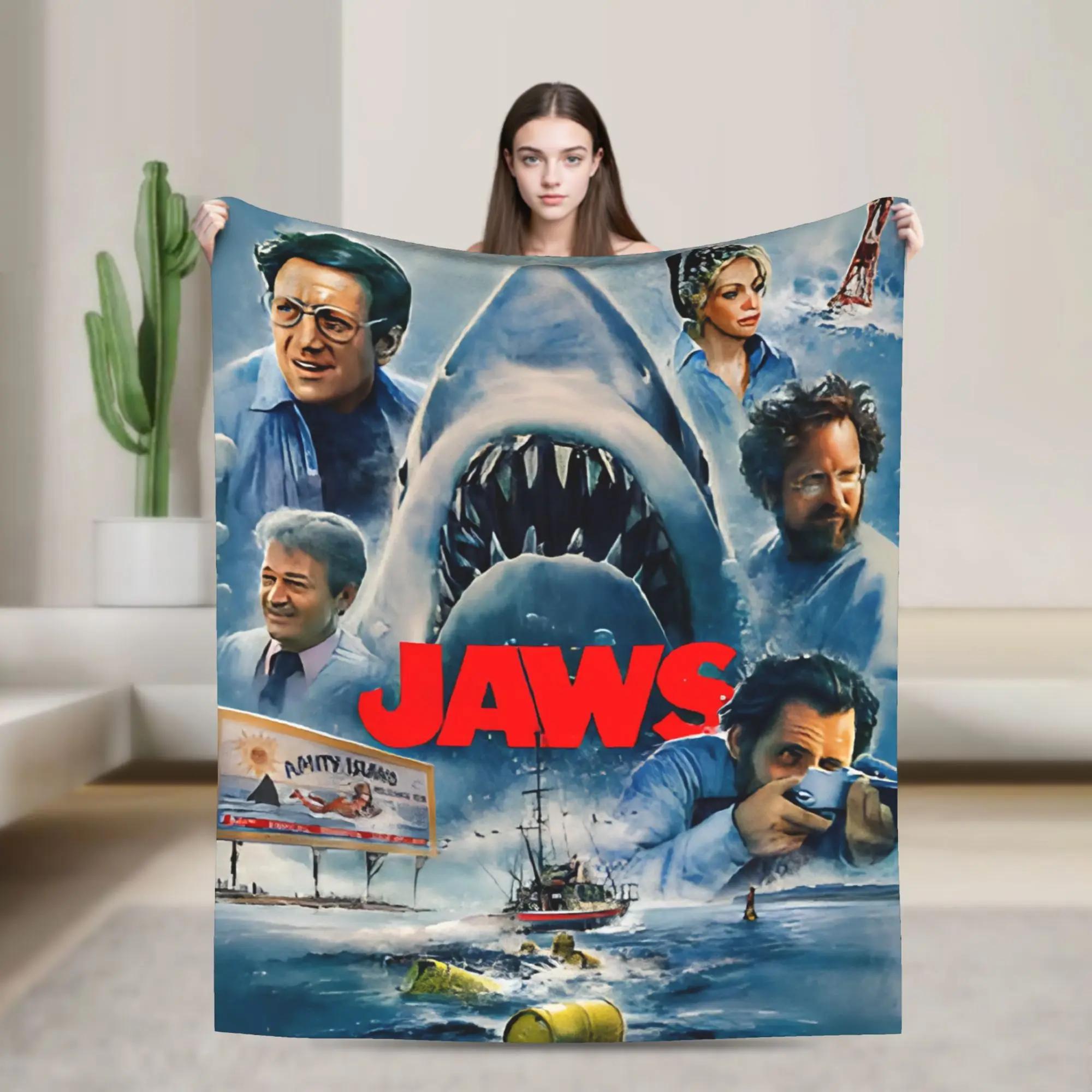 

Jaws Shark Knitted Blanket Coral Fleece Plush s Movie Warm Throw Blankets for Bed Bedroom Quilt 40x50in