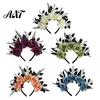 Comfortable Gothic Headwear for Girls Halloween Rose Headband, Flower Leaf Crown Hair Hoops Bands, Elegant Style Headband Headpiece Hairband