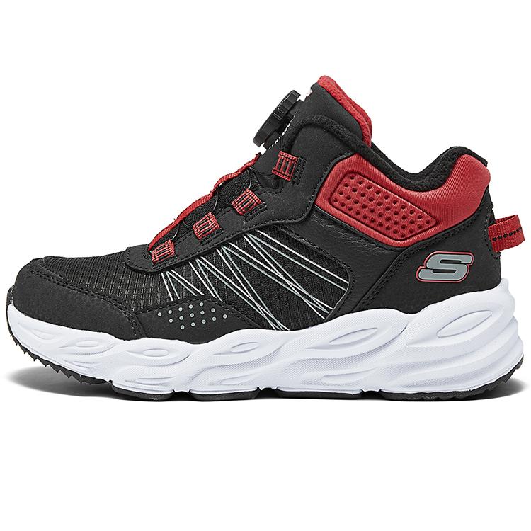Skechers Kids Versatile Comfortable Non-Slip Durable Mid-Top Outdoor Shoes Kids Shoes Black 405291L-BKRD 27.5
