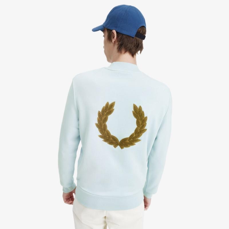 Fred Perry [sharp] Laurelis Graphic High Neck Sweatshirt   Light Ice Afpm2417770 R30