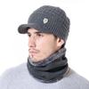 New High Quality Men Winter Hat With Brim 1998 Label Warm Suit For Men Outdoor Wool Keep Warm Fashion Knitted Hat