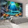 2D Flat Surface 1-piece Magic Blue Hole Cave Swimming Pool Tapestry Suitable for Home Decoration