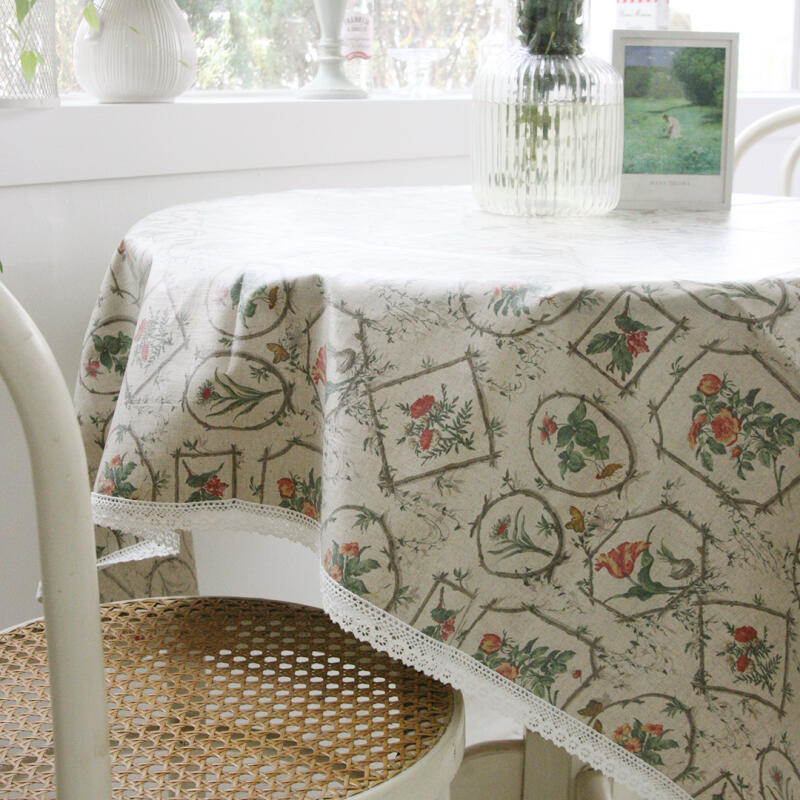

Urban Garden Frame Lace Waterproof Tablecloth for 2, 100x130 green