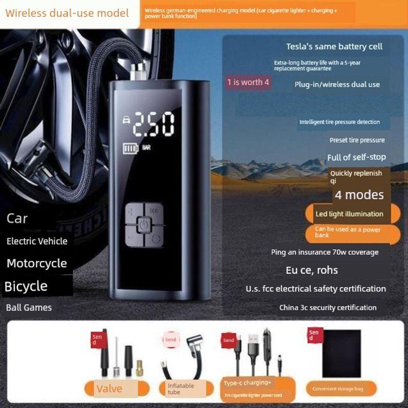 Car-Mounted Air Pump, Wireless Portable Car Air Pump, Electric Car Tire High-Pressure Inflator