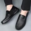 Fashion Men's Hollow Leather Shoes Summer Soft Sole Men's Loafers Platform Bussines Dress Shoes Men Casual Sandals Shoes