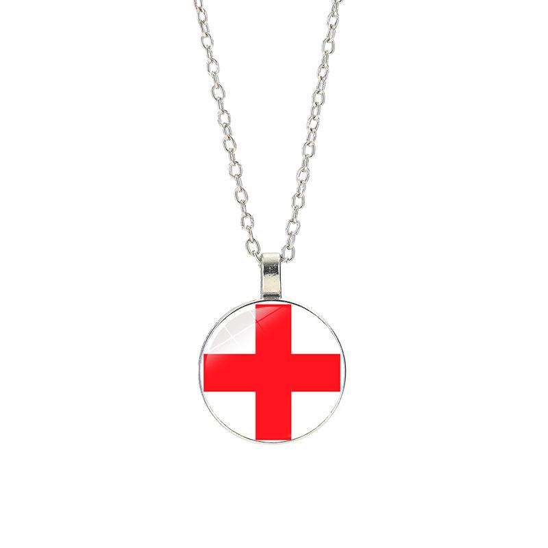 World Cup Top 32 National Flag Necklace - Football Pendant for Men & Women