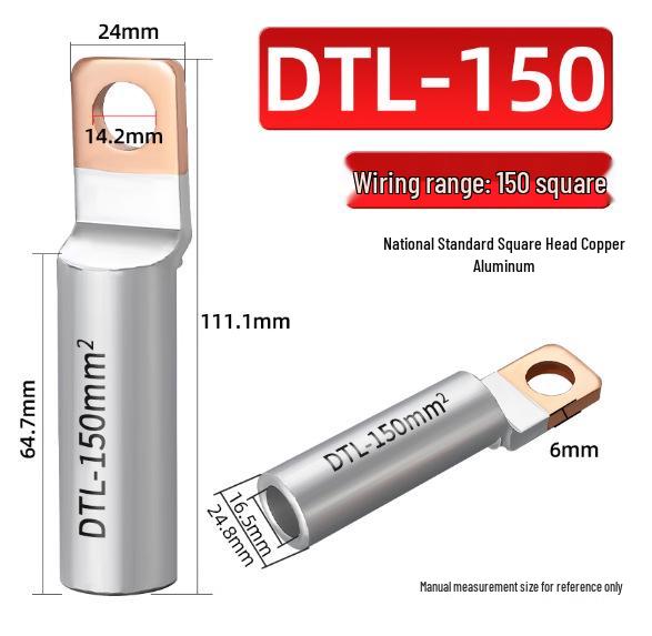 Square Head Copper-Aluminum Terminal Lugs DT L-2 (16-500 sq mm)