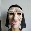 White eyebrow turban old man latex mask, party live broadcast mask