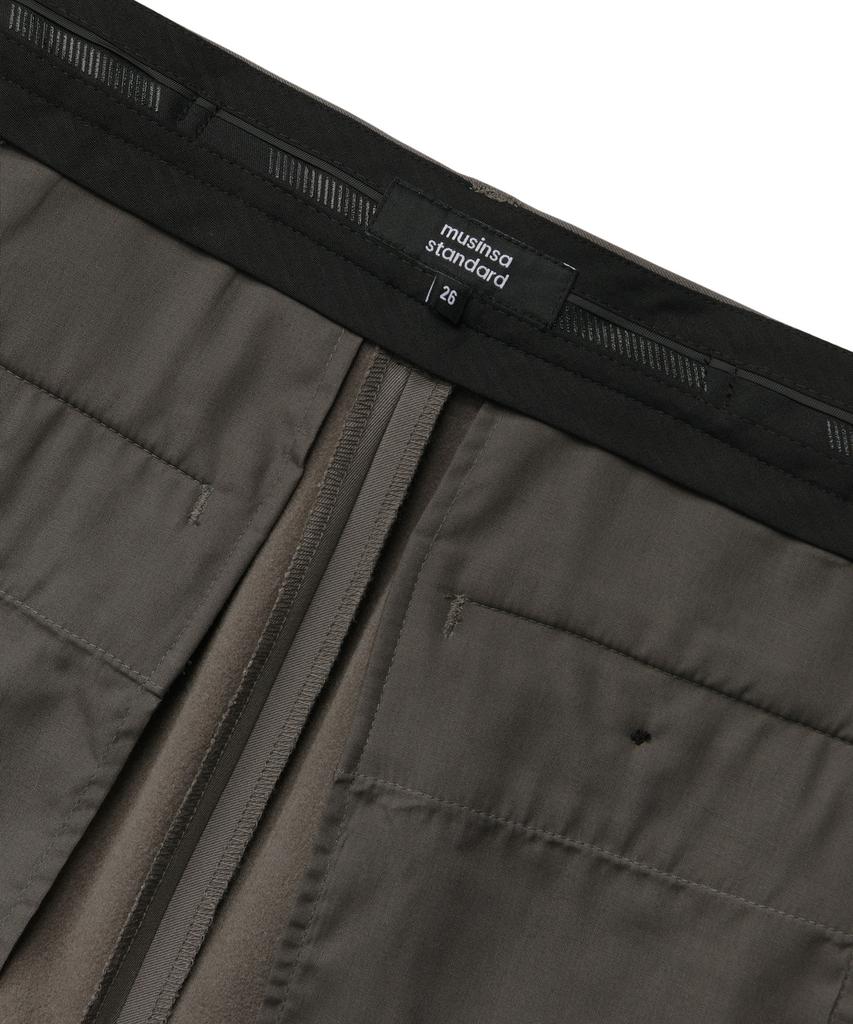 MUSINSA STANDARD WOMAN Women'S Heavyweight Brushed Straight Hidden Elastic Waist Slacks [Warm Gray]
