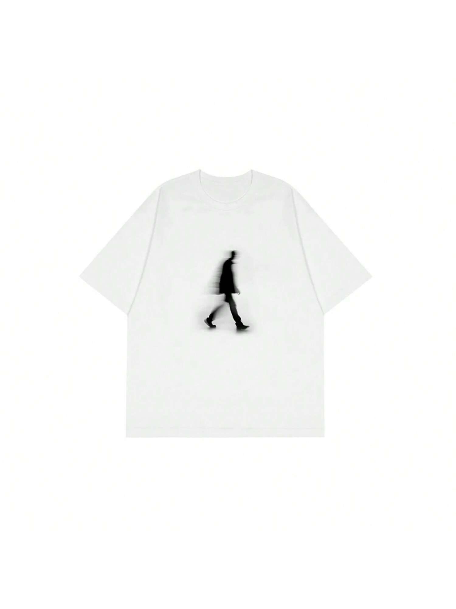 Blur People Overlapping Shadows Printed T-Shirts Men Women Creativity Summer Short Sleeve Street Style Oversized Casual Tops S разноцветный