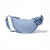Casual Canvas Plaid Shoulder Bag Adjustable Strap Lightweight Nylon Crossbody Bag Hobo Bag Handbag Dumpling Ladies/Girls