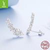 S925 Sterling Silver Sparkling Four-Leaf Clover Lucky Stud Earrings Women'S Premium Leaf Stud Earrings