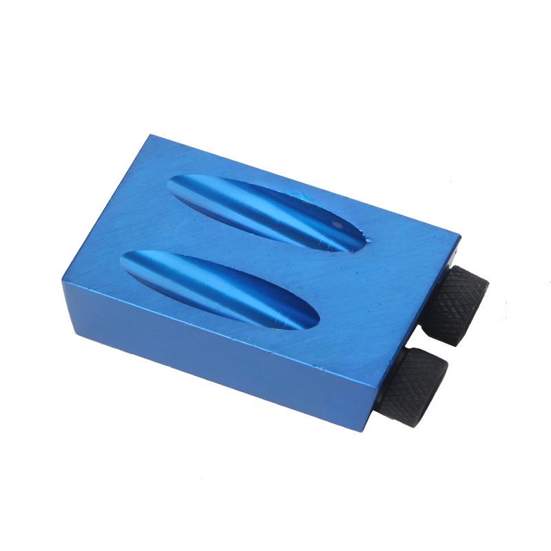 15° Blue Oblique Hole Locator Set with Three-Point Drill for DIY Woodworking