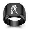 12 Konstelacji Pierścień Kwadratowy Męski Czarny Pierścionek na Palec Dwanaście Konstelacji Biżuteria dla Pary Akcesoria Prezent na Urodziny Rocznicę