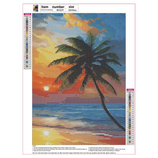 Full Drill 5D Rhinestone Painting Kit Rich Color Sparkling DIY Handmade Landscape Diamond Art Wall Decoration